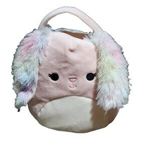 Squishmallows Bunny Plush Basket Bag Pink Multicolor